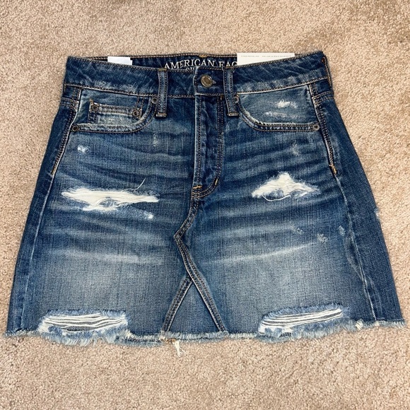 NWT American Eagle Hi Rise Festival Mini Denim Skirt - Picture 2 of 6